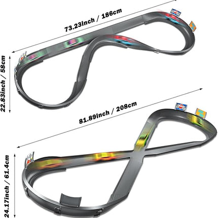 VATOS Slot Car Track Set for Kids, 4 Rechargeable Crash Race Cars, 2 Accumulator Chargers, 2 in 1 DIY Slot Car Race Cars Toy for Boys Girls 3 4 5 6 7 8 9 10 Years Old