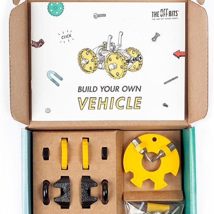 The Off Bits Building Toy - Yellow Vehicle Kit BlazeBit - Building & Construction Toy Tool Set for Kids Including Guide Book - Build-it-Yourself, Gift Ideas for Kids Boys & Girls