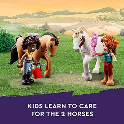 LEGO Friends Autumn’s Horse Stable Building Toys - Horse Toys for Girls & Boys, Ages 7+ - Includes 2 Minifigures, 2 Horses, Carriage, & More - Birthday Gift Idea - 41745