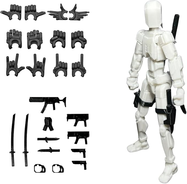 Assembed 3D Printed 5.54'' Stick 13 Action Figure, Multi-Jointed Tian13, Articulated T13 Desktop Decoration,12 in 1 d13 Accessories Best Birthday Festival Gift