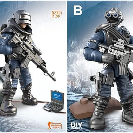 YEIBOBO ! Special Forces Mini Military Action Figure with Weapons and Accessories (Lightning SWAT Team XJ-9902)…
