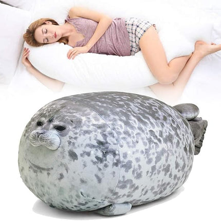 ETAOLINE Chubby Blob Seal Pillow Cute Seal Plush Toy Cotton Stuffed Animals (Large)