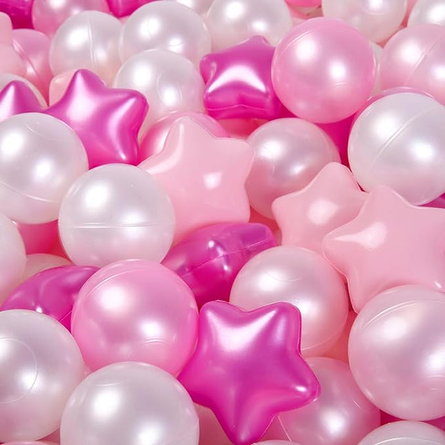 Star Ball Pit Balls for Toddlers -100pcs Phthalate Free BPA Free Non-Toxic Crush Proof Play Balls Play Tent Pool Playhouse Playpen Party Decoration.