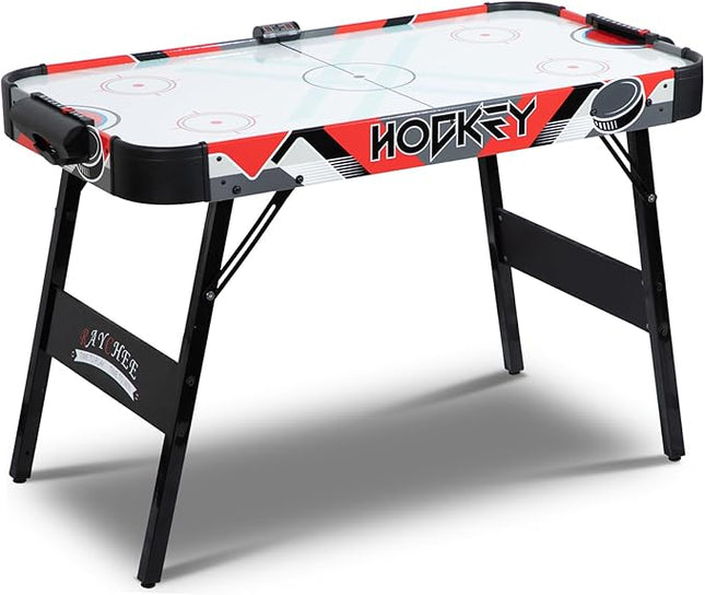 Foldable Air Hockey Table, 48" Indoor Air Hockey Arcade Table Gaming Set with 2 Pucks, 2 Pushers, Electronic Score Systems for Adults and Kids, Home Game Room, Family Recreation
