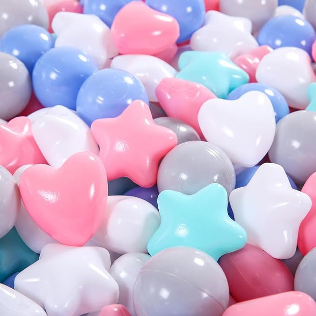 Star Ball Pit Balls for Toddlers -200pcs Phthalate Free BPA Free Crush Proof Play Balls Play Tent Pool Playhouse Playpen Party Decoration.