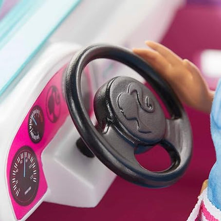 Barbie Off-Road Vehicle, Purple with Pink Seats and Rolling Wheels, 2 Seats, Gift for 3 to 7 Year Olds