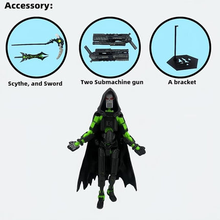 T13 Action Figure Assembly Completed, New 2Pcs Dummy 13, Lucky T13 Action Figure, 3D Printed Multi-Jointed Movable, Black Green, Black Red Devil's Scythe Action Figures
