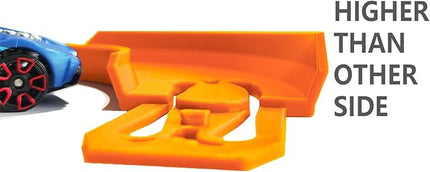 Racetrack Connectors Compatible with Hot Wheels,90 Degree Banked Turn,4 Packs，Upgrade Edition (Orange)