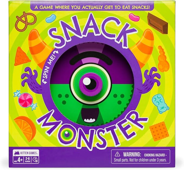 Exploding Kittens Snack Monster 2-6 Players - Ages 4+ - 10 Minutes to Play - Snack Eating Spinner Game - Kid Friendly Card Game, Family Game Night,