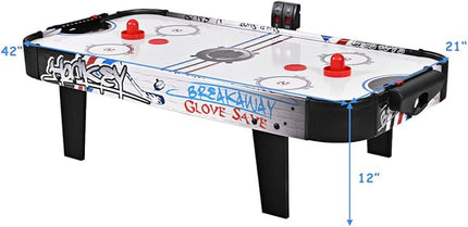 Goplus Air Hockey Table, 42 Inch Tabletop Air Hockey Game with LED Scoreboard, 2 Pucks, 2 Pushers, Powerful Motor, Indoor Arcade Table Gaming Set for Kids Gift