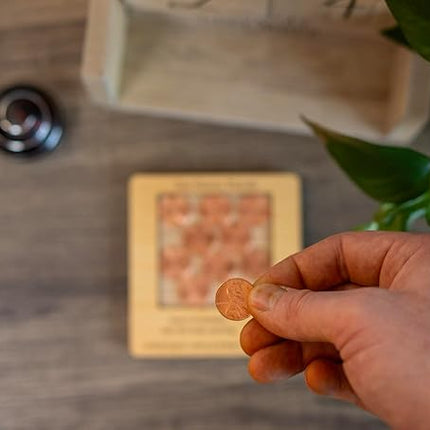 10 Penny Puzzle - Coffee Table Puzzle - Executive Toy - Wood Brain Teaser