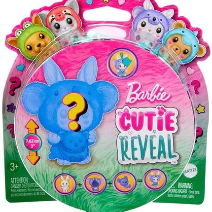 Barbie Cutie Reveal Animal Costume-Themed Pet & Accessories with 5 Surprises Including Mini Pet, Color Change & Clip, HRK32