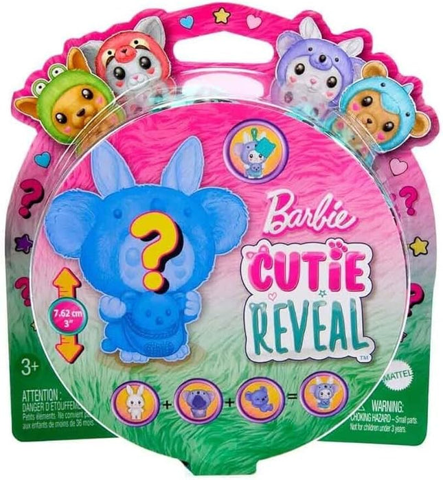 Barbie Cutie Reveal Animal Costume-Themed Pet & Accessories with 5 Surprises Including Mini Pet, Color Change & Clip, HRK32