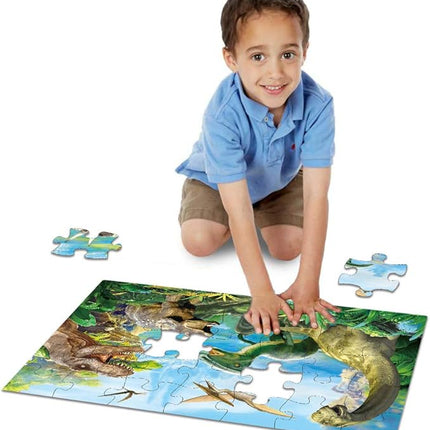 Dinosaur Jigsaw Puzzle for Kids Age 3-5 4-8 Year Old, 35 Piece Jumbo Toddler Floor Puzzle for Kid Boy Girl Learning Educational Toy Gift Box
