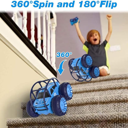 MaxTronic Amphibious Remote Control Car,Rechargeable RC Cars Toy 360° Flips Rotation Stunt Crawler 15KM/H 4WD All Terrain Outdoor Indoor Toy for Kids Boys Girls 3-12
