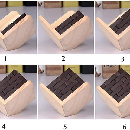 Wooden Brain Teaser Puzzle Cube Stress Relief Toys for Kids Adults Wooden Puzzles T-Shaped Jigsaw Logic Puzzle Educational Toy for Children Teenagers by AHYUAN (Coffee)