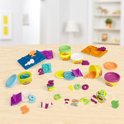 Hasbro Play-Doh Fundamentals - 10 Numbers plus Multiple Shape Stamper Tools plus 6 Colors of Play-Doh
