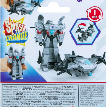 Transformers EarthSpark 1-Step Smash Changers Megatron 4-Inch Action Figure, Robot Toys for Boys and Girls 6 and Up