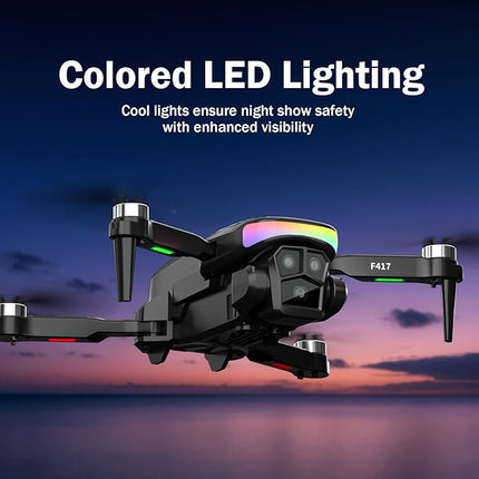 Drone with 1080P Camera for Adults,LED Colorful Light,FPV Drones Outdoor for Beginners Children,RC Quadcopter with WiFi Transmission Altitude Hold Tap Fly Optical Flow Positioning