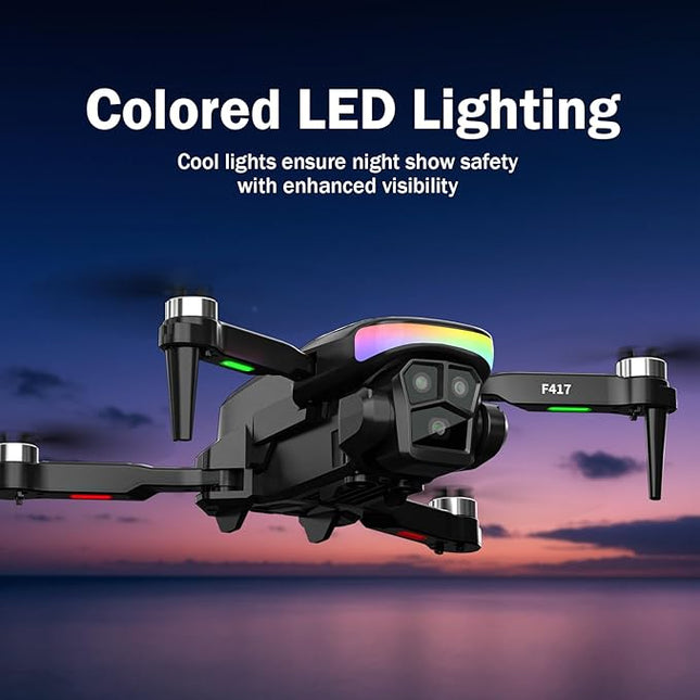 Drone with 1080P Camera for Adults,LED Colorful Light,FPV Drones Outdoor for Beginners Children,RC Quadcopter with WiFi Transmission Altitude Hold Tap Fly Optical Flow Positioning