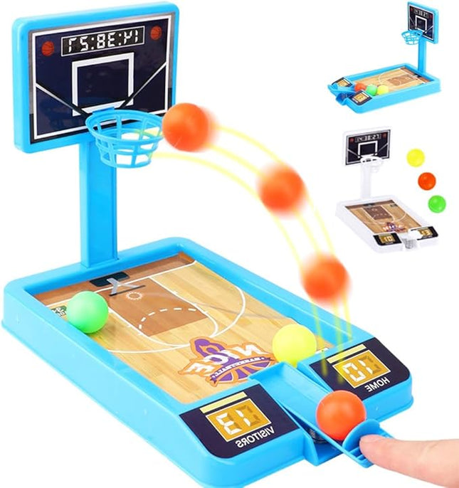 Random Color Tabletop Basketball Game Toys，Office Desktop Basketball Party Favors，Novelty Basketball Shooting Game Carnival Classroom Prizes Goodie Bag Stuffers for Kids Boys Girls(1PACK)