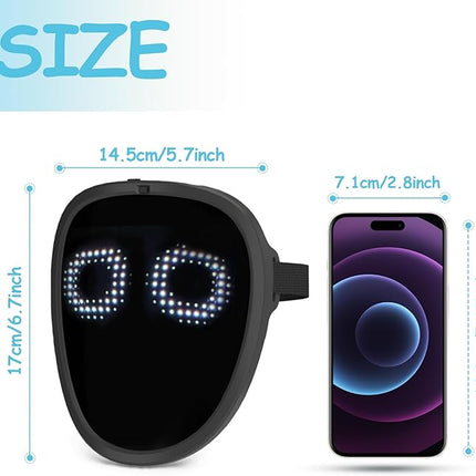 Depointer Life Led Mask with Gesture Sensing,Unisex LED Lighted Face Transforming Mask for Costume Cosplay Party Masquerade