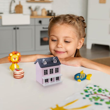 Toyvian Dollhouse Miniature House Christmas Village Houses Wooden Dollhouse kit Toy House Model Tiny Wooden