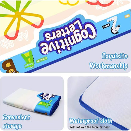 Jasonwell Aqua Water Doodle Mat 40 X 32 Inches Large Magic Drawing Doodling Mat Coloring Mat Educational Toys Christmas Birthday Gifts for Kids Toddler Boys Girls Age 2 3 4 5 6 7 8 Year Old (Alphabet)