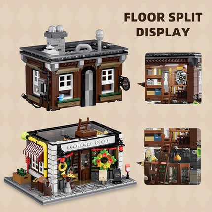 Antique Shop Lighting Building Blocks Kit, 1954 Pcs Modular Construction Building Model Sets, Assembly Gift for Teens and Adults