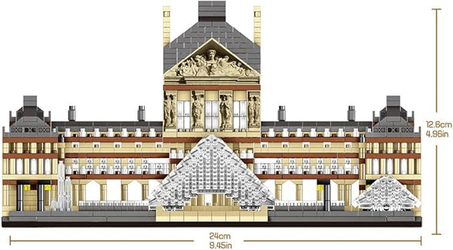 dOvOb Architecture Louvre Micro Building Blocks Set（2885PCS） - World Famous Architectural Model Toys Gifts for Kid and Adult