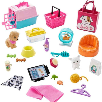 Barbie Doll (11.5-in Blonde) and Pet Boutique Playset with 4 Pets, Color-Change Grooming Feature and Accessories, Great Gift for 3 to 7 Year Olds