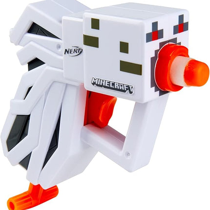 Nerf MicroShots Minecraft Ghast Mini Blaster, Includes 2 Official Elite Darts, Christmas Stocking Stuffers, Minecraft Ghast Mob Design