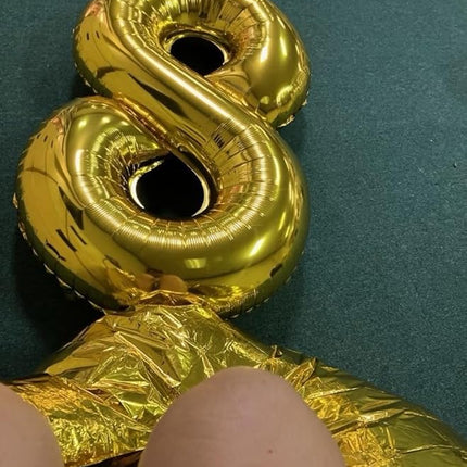 Smlpuame 40 inch Number Balloon 0-9 Gold Large Number 8 Balloons,Digital Balloons for Birthday Party Celebration Decorations Supplies, Helium Foil Number Balloons for Wedding Anniversary