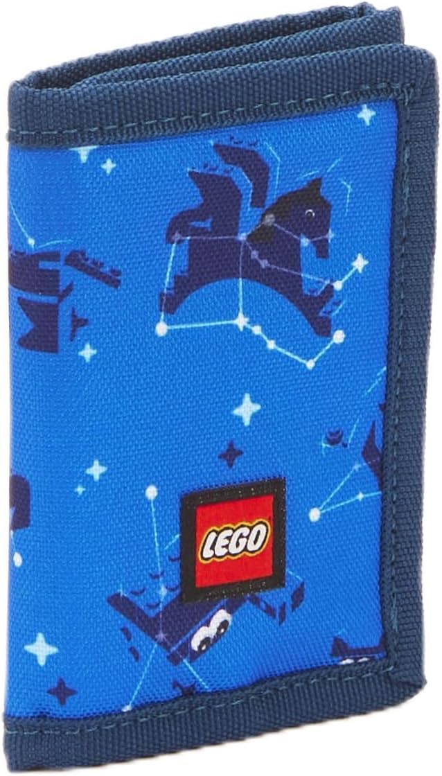 LEGO Trifold Wallet, Kids Unisex Wallet for Boys and Girls, with Clear ID Window, Card and Cash Pockets and Secure Hook and Loop Closure, Stargazer