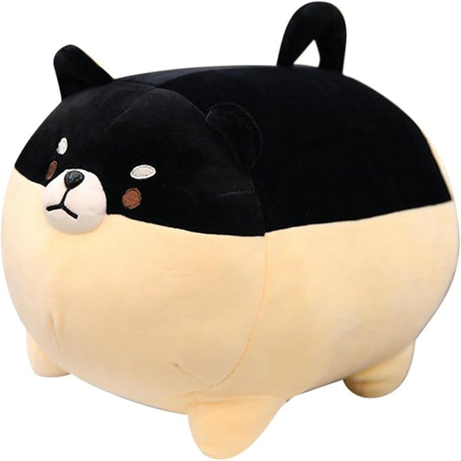 Shiba Inu Dog Plush Pillow,Cute Corgi Shiba Inu Stuffed Animal Toy Doll Gifts for Valentine,Christmas (Black, 15.7 inch)