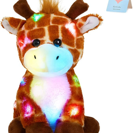 Glow Guards 12''Light up Giraffe Stuffed Animals,Soft Giraffe Plush Toy with LED Night Lights,Wildlife Stuffed Animal Glow in Dark,Birthday Christmas Hoilday Gift for Toddler Kids