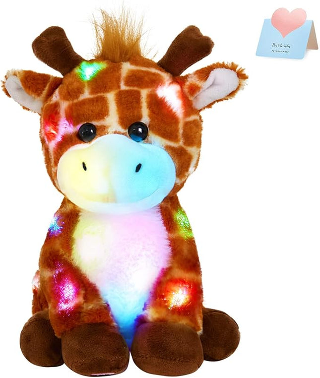 Glow Guards 12''Light up Giraffe Stuffed Animals,Soft Giraffe Plush Toy with LED Night Lights,Wildlife Stuffed Animal Glow in Dark,Birthday Christmas Hoilday Gift for Toddler Kids