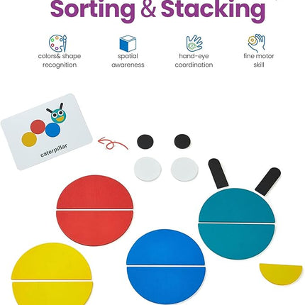 LiKee Open Ended Wooden Shape Puzzles (36 Blocks&60 Cards) for Toddlers 3+ Years Old, Montessori Development Toys Preschool Education Activity Travel Toy Board Games for Kids 4-8 Yrs