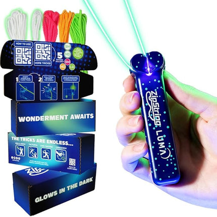ZipString Luma - The Patented Glow-in-The-Dark Toy That Flies a Loop of String, Creates Endless Shapes and Tricks Built-in LED for Glowing Fun. Perfect STEM Gift for Kids & Adults. Wonderment Awaits