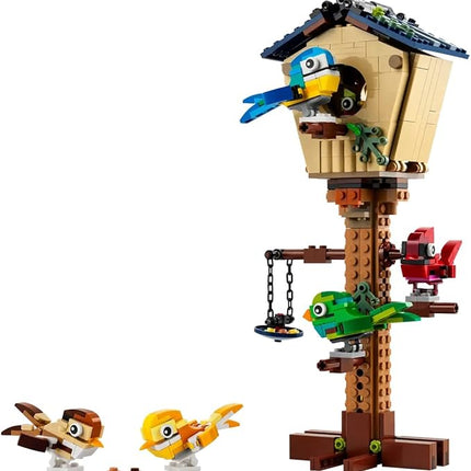 LEGO Creator 3in1 Birdhouse 31143, Birds to Hedgehog to Beehive Set, Forest Animal Figures, Building Toys for Kids Ages 8 Years and Over, Colorful Toy Set, Gift Idea
