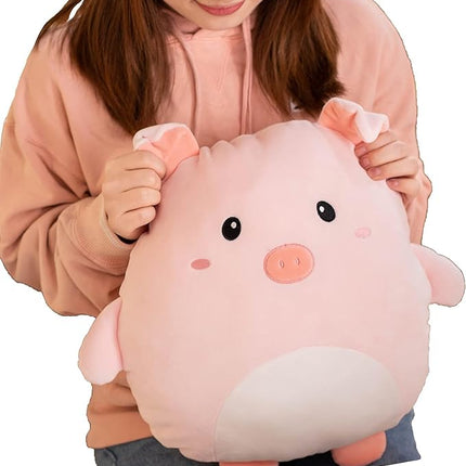 Soft Flat Pig Plush Hugging Pillow Cute Pink Pig Stuffed Animal Piggy Plushies Toys Kids Piglet Anime Cushion for Birthday, Valentine's Day, Christmas...12 Inch