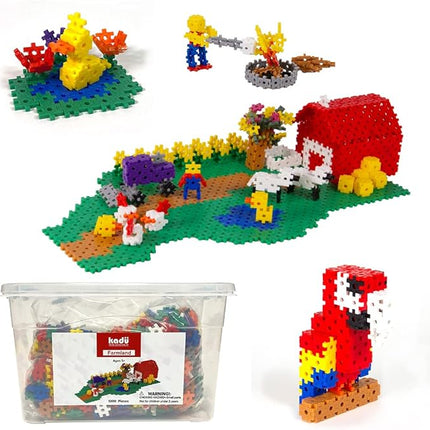 KADU Farmland 1300 Piece Set - STEM/STEAM Building + Construction Toy, for Open + Imaginative Play