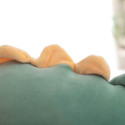 Soft Flat Dinosaur Plush Hugging Pillow Cute Green Dinosaur Unicorn Stuffed Animal Dino Plushies Toys Kids Dino Anime Cushion for Birthday, Valentine's Day, Christmas...16.5 Inch
