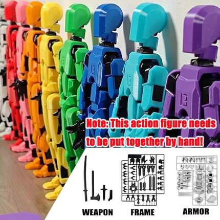 Titan13 Action Figure, Lucky Robot 13 Action Figures, 3D Printed Multi-Jointed Movable Action Figure, Dummy Robot 13 Figures Toy for Desktop Decorations Game Gifts (Transparency)