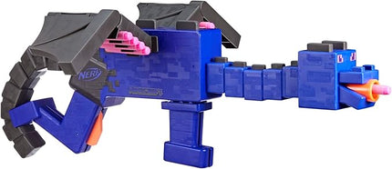 NERF Minecraft Ender Dragon Blaster, 4-Dart Internal Clip, 12 NERF Elite Foam Darts, Design Inspired by Mob in The Game