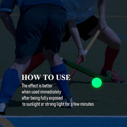 Street Hockey Balls Glow in The Dark Sports Balls for Indoor Outdoor Road Roller and Field Hockey Games(2 PCS 2.56 Inches)