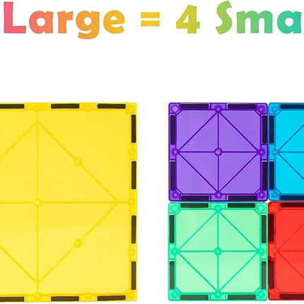 Gemmicc 6 PCS Large Magnetic Tiles,Jumbo Magnet Base Plates,STEM Magnetic Building Blocks for Kids Boys Girls