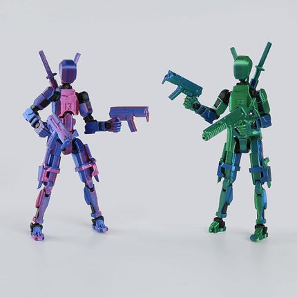 T13 Action Figure (Assembly Completed) Titan 13 Dummy 13 Action Figure Robot 13 Figure 3D Printed Articulated Multi-Jointed Movable Robot Model (2 Pack-H)