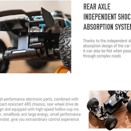 RC Off-Road Vehicle Model, 1/32 Scale 4WD Mini Electric 2.4G Remote Control High Speed Drift Off-Road, Mini Racing Drift Car for Adults