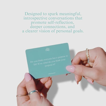 Daily Dopamine Dive Deep Conversation Cards - Get to Know Each Other Ice-Breaker | Deep & Meaningful Conversations | Card Game for Teens, Adults, Couples | Fun Family Party Game for Events & Parties